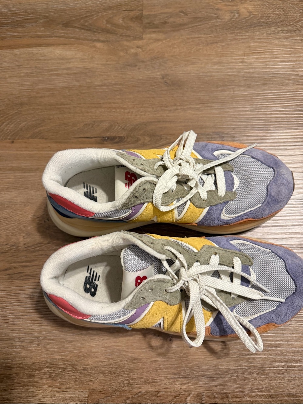 New Balance Multicolor Suede & Mesh Sneakers - Yellow, Purple, Blue, Red - Picture 2 of 6